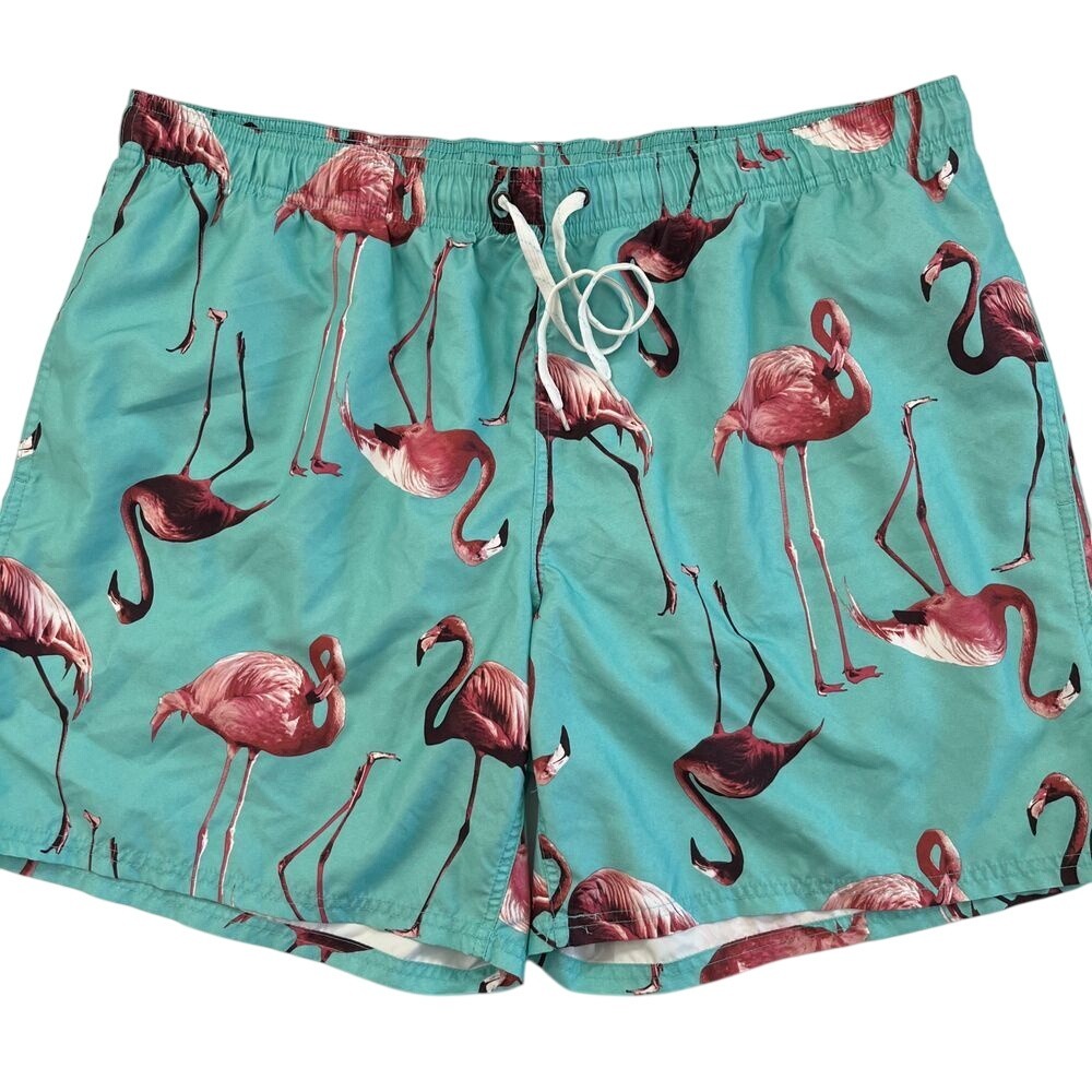 City Streets Mens XXL Flamingo Swim Trunks, City Streets Mens Swimwear 119‎